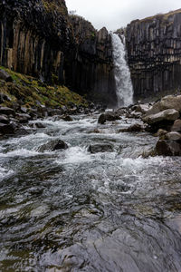 Scenic view of waterfall