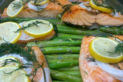 High angle view of fish