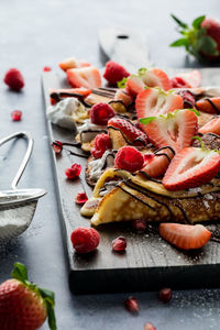 Close-up of food on cutting board