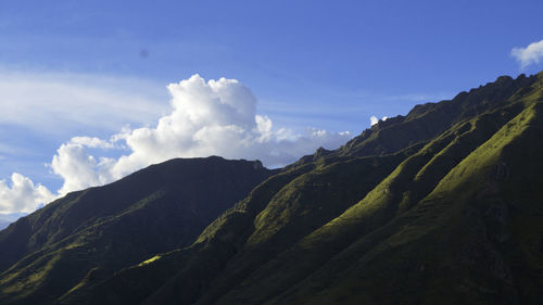 Low angle view of mountain against sky