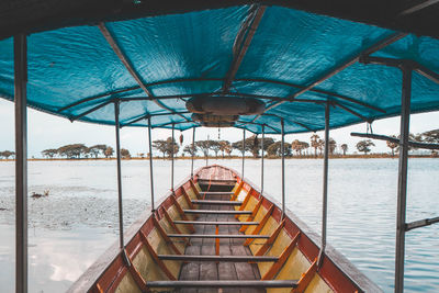 Interior of beach against sky