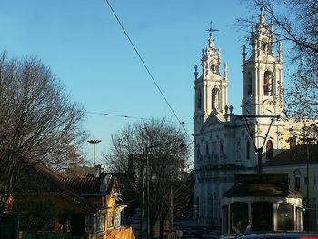 Clock tower in city