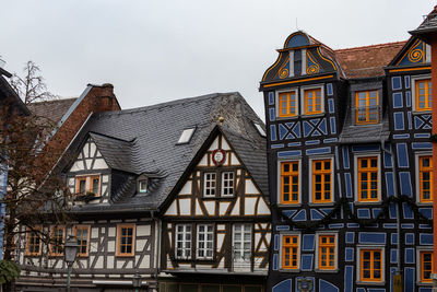 Low angle view of residential buildings against sky
