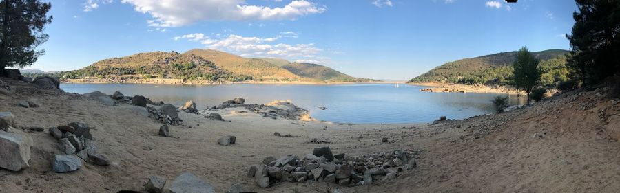 Panoramic view of beach against sky