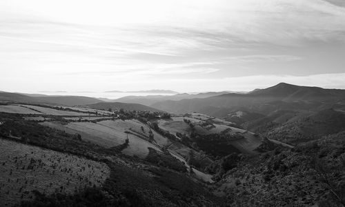 High angle view of landscape against sky