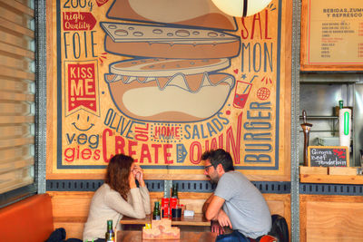 People sitting in restaurant