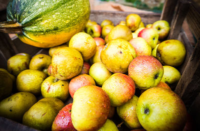 High angle view of fruits in market