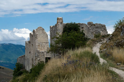 View of fort against cloudy sky