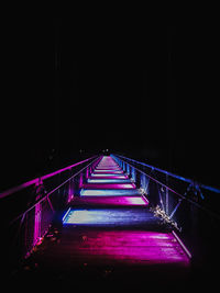 Empty bridge at night