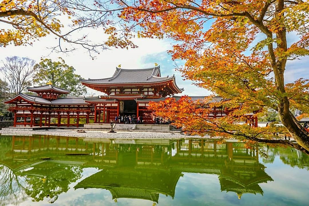 tree, reflection, religion, architecture, belief, lake, place of worship, water, plant, autumn, built structure, spirituality, building, building exterior, nature, day, no people, beauty in nature, outdoors, change