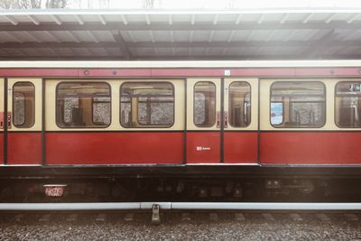 Train at railroad station platform