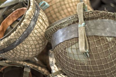 Close-up of wicker basket at market stall