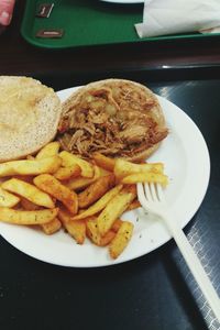 Close-up of meal served on plate