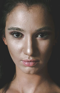 Close-up portrait of beautiful young woman