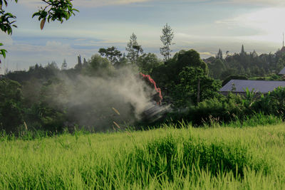 Scenic view of land against sky