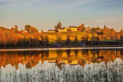 Reflection of buildings in water