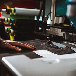 Person working on table