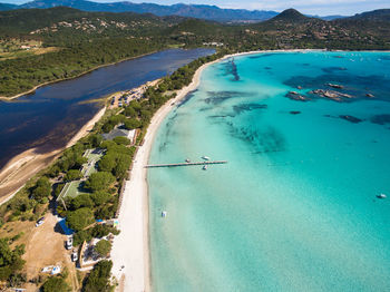 High angle view of beach