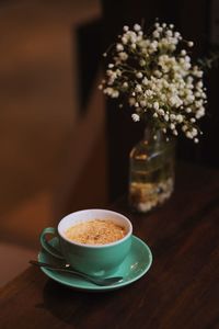 Close-up of coffee on table