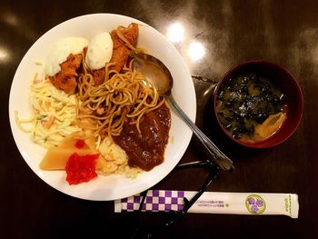 Close-up of food served in plate