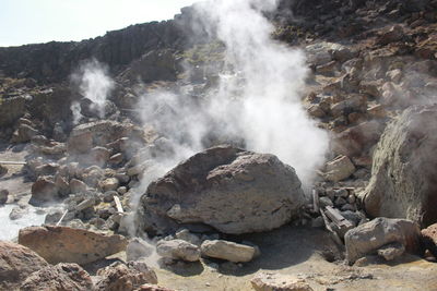 Scenic view of waterfall