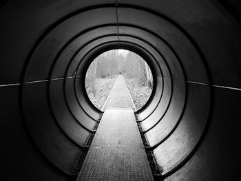 View of pedestrian walkway tunnel