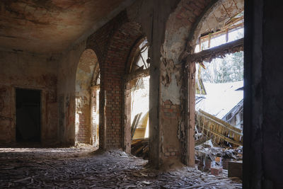 Interior of abandoned building