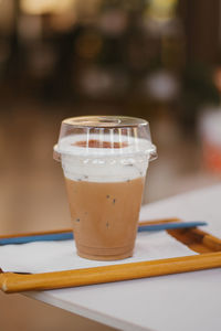 Close-up of coffee on table