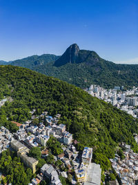 High angle view of townscape against sky