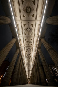 Low angle view of illuminated ceiling of building