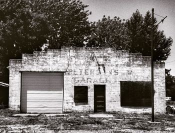 Built structure against trees