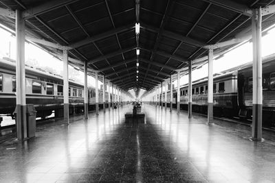 View of train at railroad station 