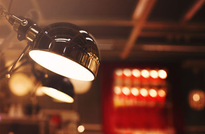 Low angle view of illuminated pendant light