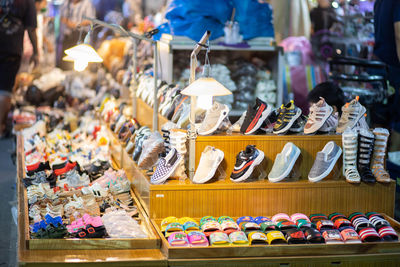 Various displayed for sale at market stall