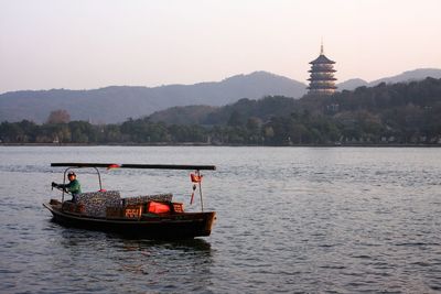 Boats in river