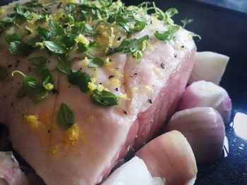 Close-up of vegetables in plate