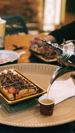 Close-up of coffee cup on table