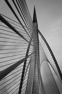 Low angle view of suspension bridge