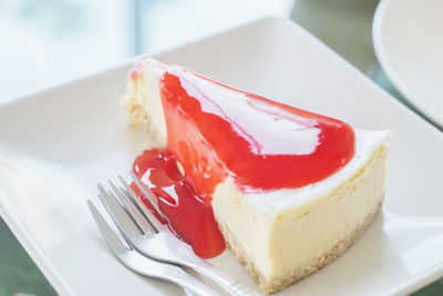 Close-up of cake in plate