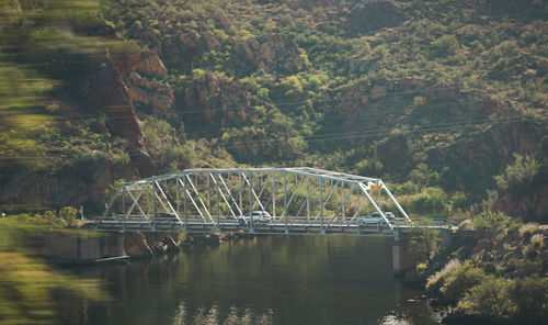 Bridge over river in forest