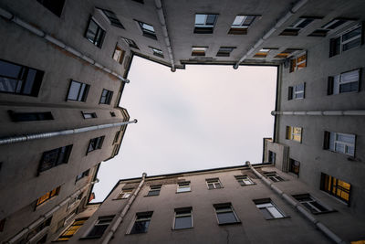 Low angle view of buildings against sky