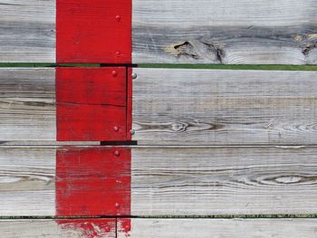 Full frame shot of red wooden door