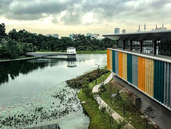 Scenic view of river against sky