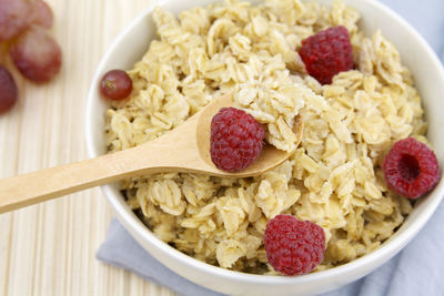 Close-up of breakfast served in bowl