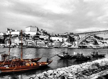 Boats in harbor