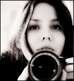 Close-up portrait of beautiful young woman