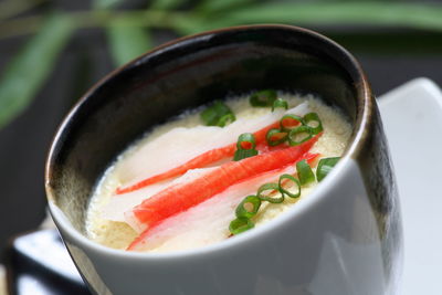 Close-up of soup in bowl