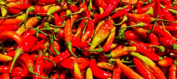 Full frame shot of red chili peppers