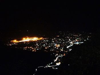 Firework display at night