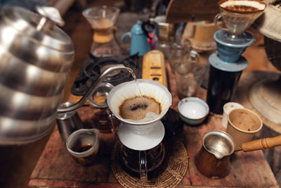 Barista pouring